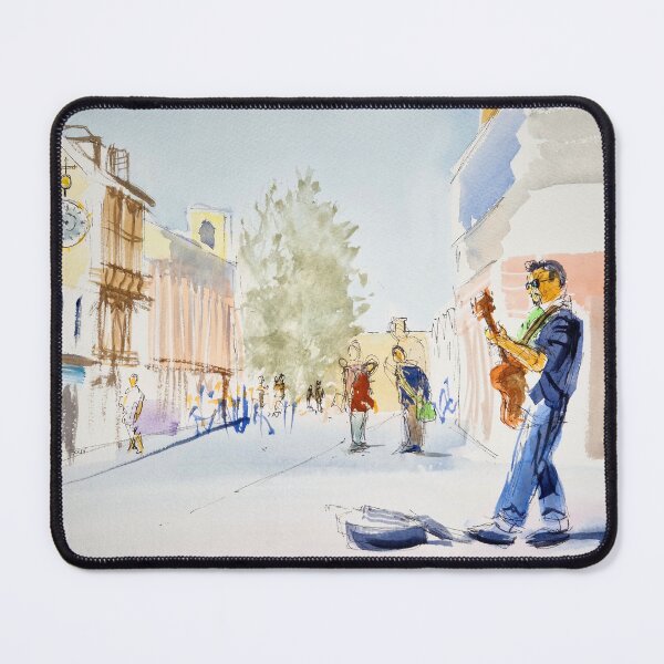 Item preview, Busker With Guitar Painting designed and sold by MikeJory.