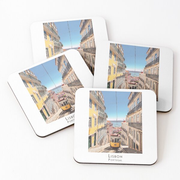 Item preview, Vintage Lisbon Travel Poster – Minimal, Retro & Touristic - Yellow Tram designed and sold by pod24.
