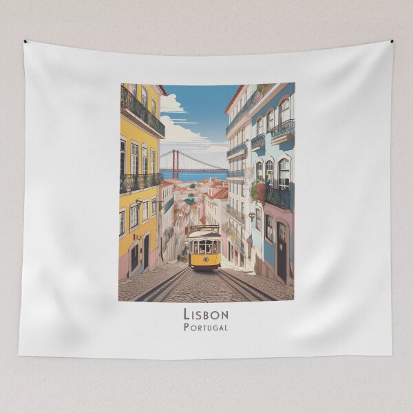 Artikelvorschau, Minimalistisches Lissabon Reiseplakat – Vintage Straßenbahn & Retro Flair entworfen und verkauft von pod24.