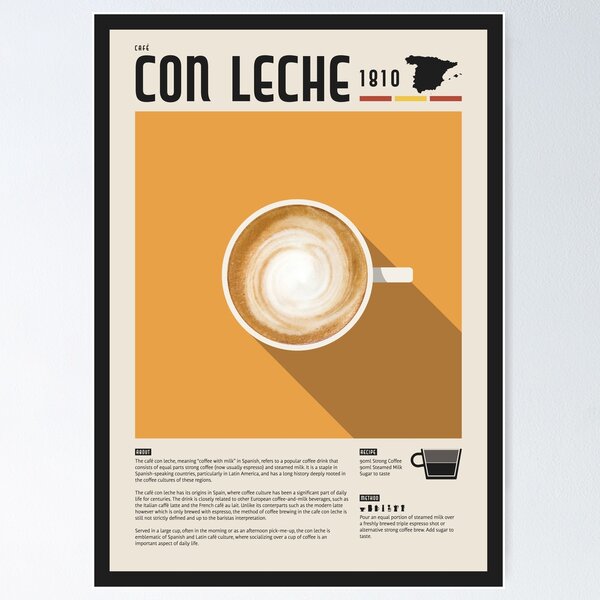 Item preview, Cafe Con Leche Coffee Illustration designed and sold by aio.