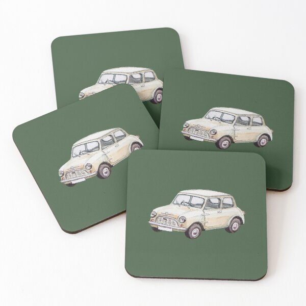 Item preview, Classic white mini Cooper in watercolor style designed and sold by Kill-the-paper.