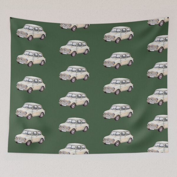 Item preview, Classic white mini Cooper in watercolor style designed and sold by Kill-the-paper.