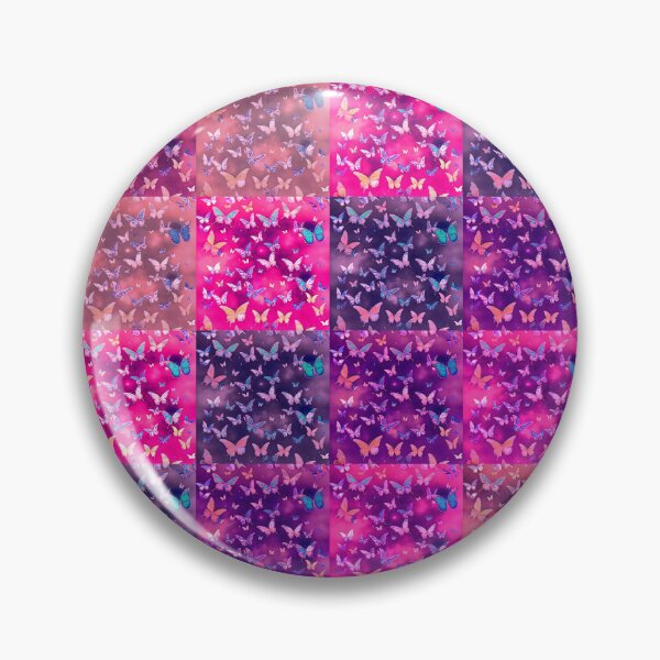 Item preview, NOT REAL Patchwork, JUST Patchwork LOOK Design PRINT Girly Butterflies in Pink Lilac Purple  designed and sold by Beachy.
