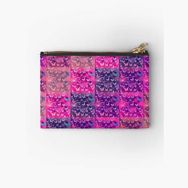 Item preview, NOT REAL Patchwork, JUST Patchwork LOOK Design PRINT Girly Butterflies in Pink Lilac Purple  designed and sold by Beachy.