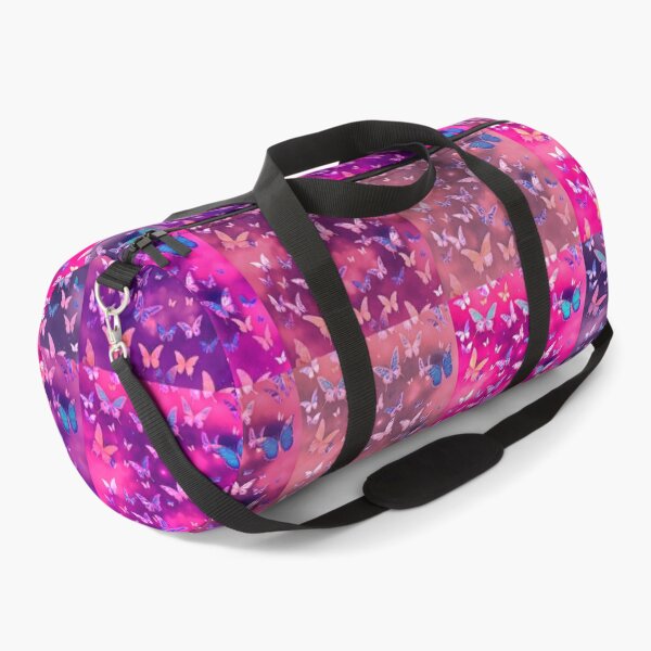 Item preview, NOT REAL Patchwork, JUST Patchwork LOOK Design PRINT Girly Butterflies in Pink Lilac Purple designed and sold by Beachy.