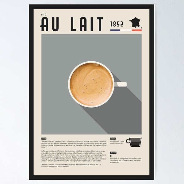 Item preview, Cafe Au Lait Coffee Illustration designed and sold by aio.