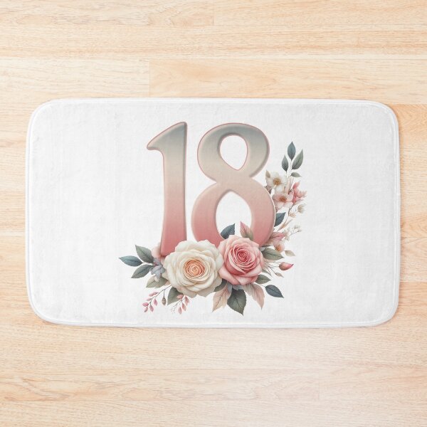 Item preview, 18th Birthday, floral, number 18, girl’s designed and sold by iclipart.