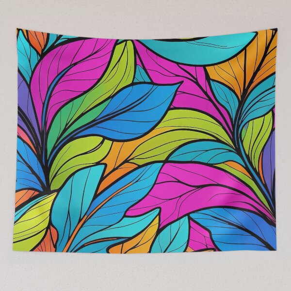Item preview, Tropical Fusion of Vibrant Leaf Patterns Design designed and sold by ArtComixHaven.