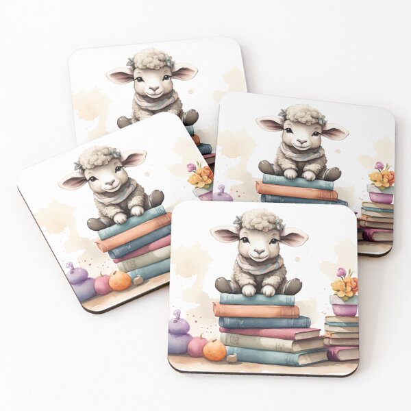 Item preview, Adorable Baby Sheep on a Stack of Books designed and sold by Pawsandco.
