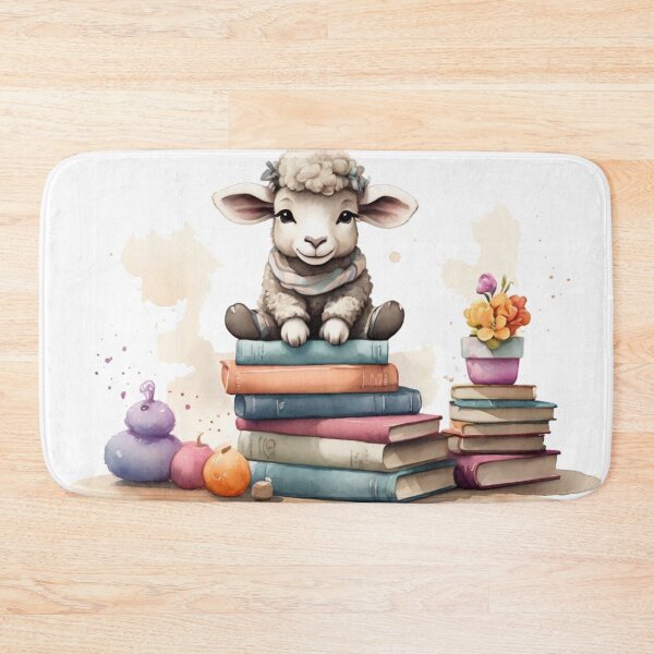 Item preview, Adorable Baby Sheep on a Stack of Books designed and sold by Pawsandco.