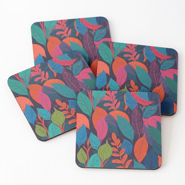 Item preview, Vivid Array of Colourful Leaves in Deep Night designed and sold by ArtComixHaven.