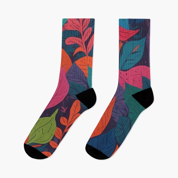 Item preview, Vivid Array of Colourful Leaves in Deep Night designed and sold by ArtComixHaven.