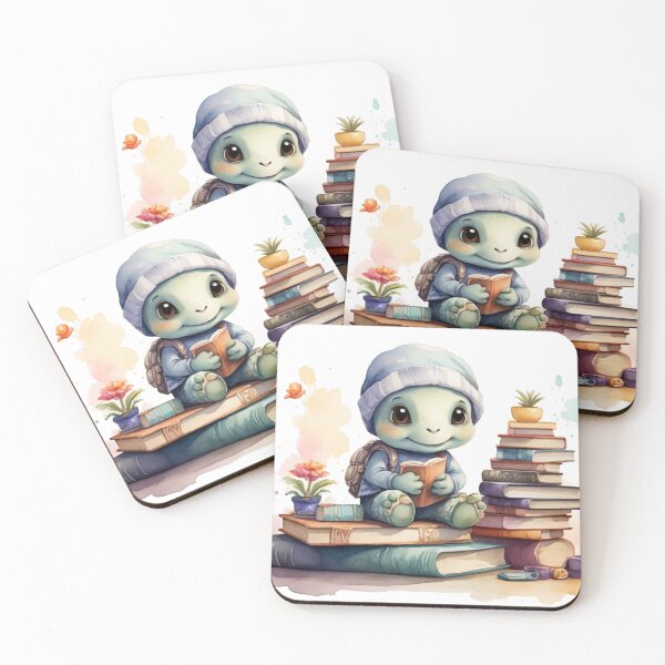 Item preview, Adorable Baby Turtle on a Stack of Books designed and sold by Pawsandco.