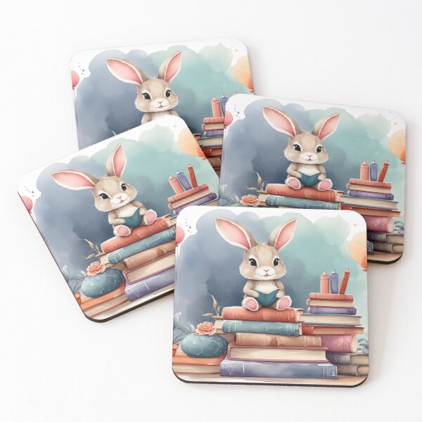 Item preview, Adorable Baby Bunny on a Stack of Books designed and sold by Pawsandco.