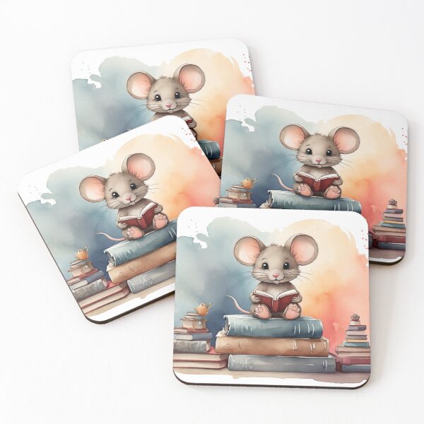 Item preview, Cute Mouse on a Stack of Books designed and sold by Pawsandco.