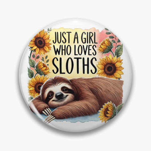 Item preview, Just a Girl Who Loves Sloths - Cute Watercolor Sloth with Sunflowers Design designed and sold by MolliesBoutique.