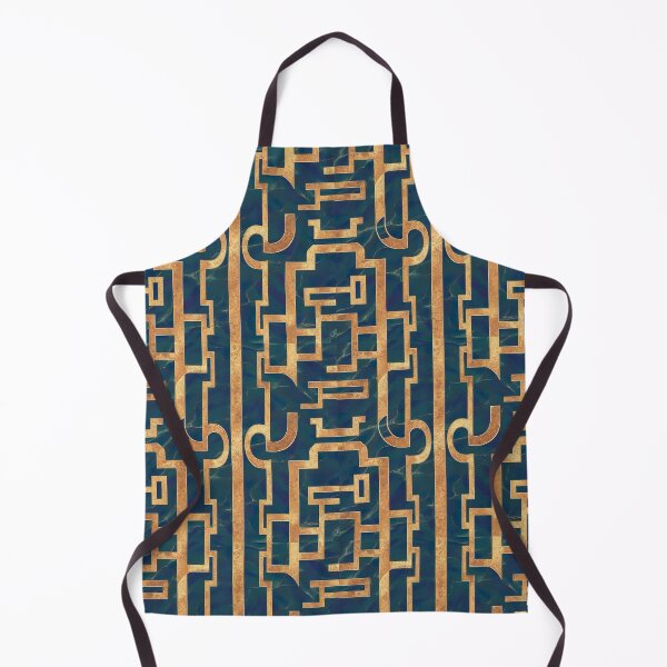 Aperçu de l'œuvre Motif de clé grecque bleu et or créée et vendue par Tamas Das.