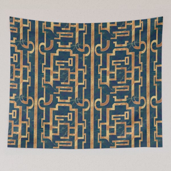 Item preview,  Blue and  Gold Greek Key Pattern designed and sold by Tamas Das.