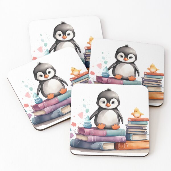 Item preview, Adorable Baby Penguin on a Stack of Books designed and sold by Pawsandco.