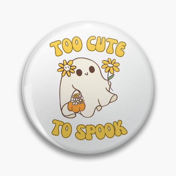 Item preview, To cute to spook. Cute little ghost with yellow flowers designed and sold by Invisible-Cult.