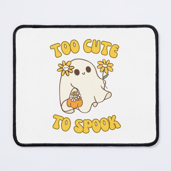 Item preview, To cute to spook. Cute little ghost with yellow flowers designed and sold by Invisible-Cult.