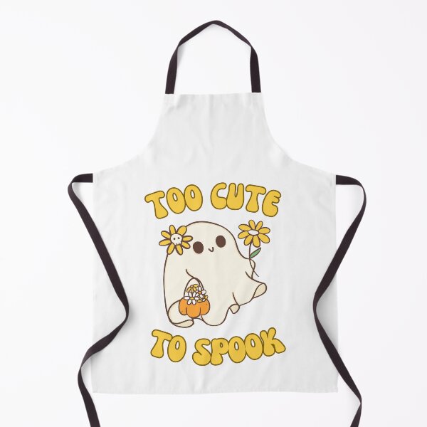 Item preview, To cute to spook. Cute little ghost with yellow flowers designed and sold by Invisible-Cult.