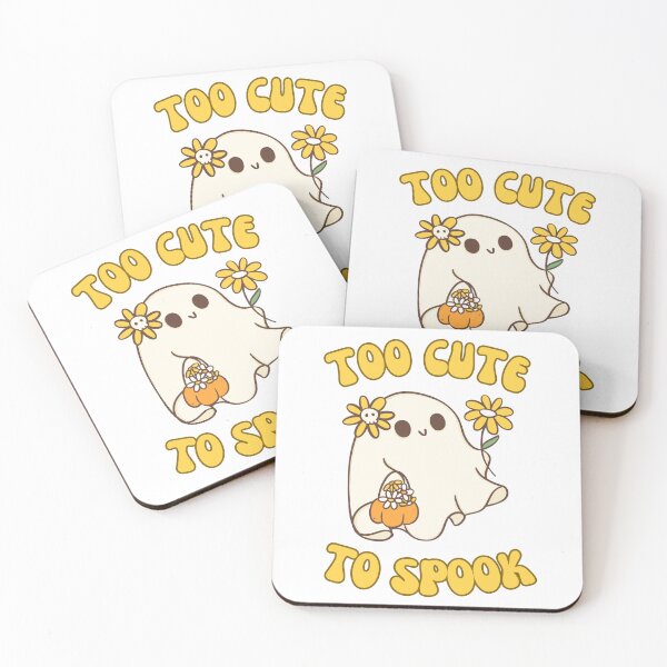 Item preview, To cute to spook. Cute little ghost with yellow flowers designed and sold by Invisible-Cult.