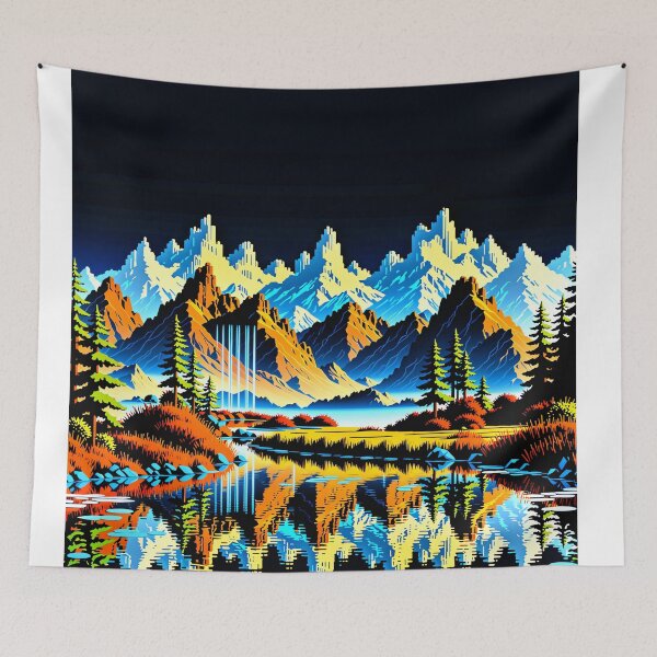 Item preview, Lyra's Glitched Peaks: Serene Lake Reflections designed and sold by PanoramaPrints.