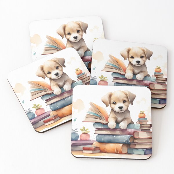 Item preview, Adorable Baby Dog on a Stack of Books designed and sold by Pawsandco.