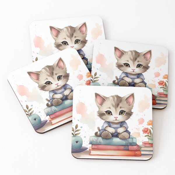 Item preview, Adorable Baby Cat on a Stack of Books designed and sold by Pawsandco.