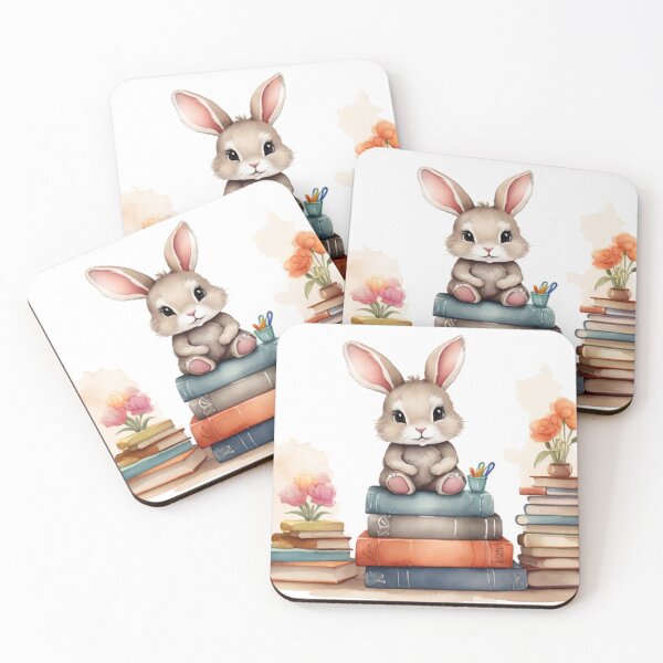 Item preview, Adorable Baby Bunny on a Stack of Books designed and sold by Pawsandco.
