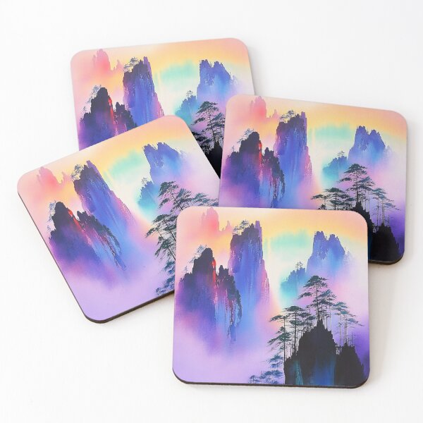 Item preview,  Mystical mountains with mist and rainbow designed and sold by Fab-Haven.
