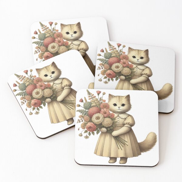 Item preview, Girl cat holding flower designed and sold by II0FU5.
