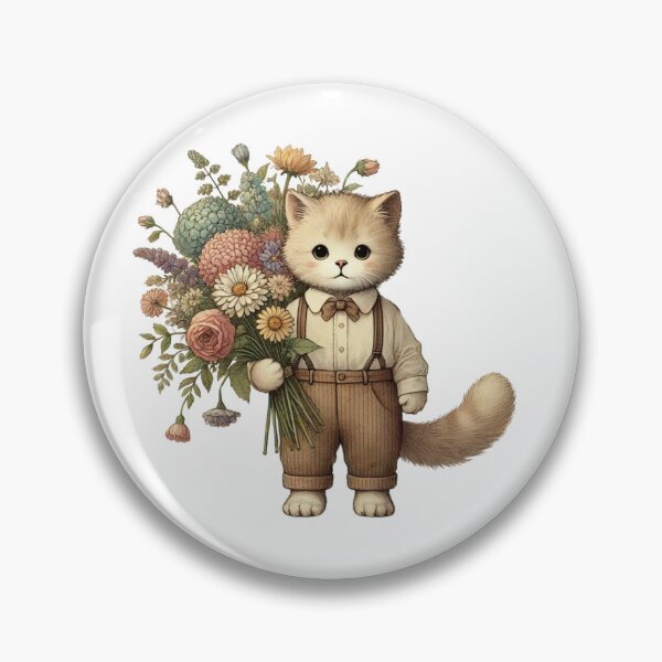 Item preview, Boy cat holding flower designed and sold by II0FU5.