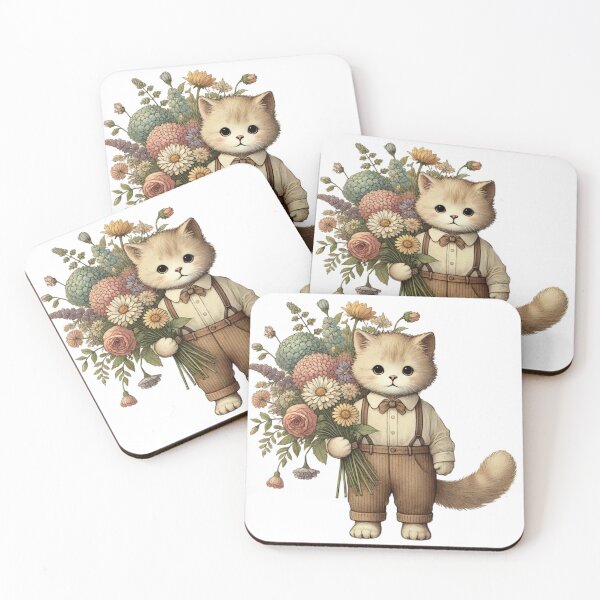Item preview, Boy cat holding flower designed and sold by II0FU5.