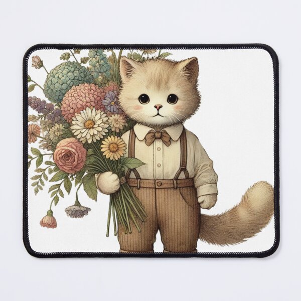 Item preview, Boy cat holding flower designed and sold by II0FU5.