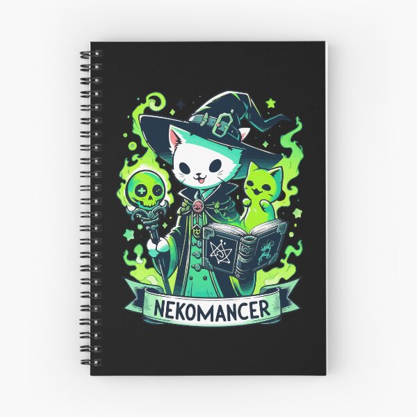 Item preview, Spooky Funny Nekomancer Witchy White Cat designed and sold by TomFrontierArt.