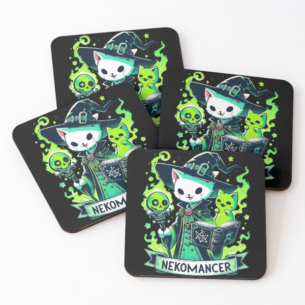 Item preview, Spooky Funny Nekomancer Witchy White Cat designed and sold by TomFrontierArt.