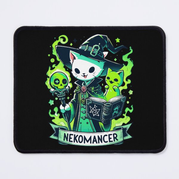 Item preview, Spooky Funny Nekomancer Witchy White Cat designed and sold by TomFrontierArt.