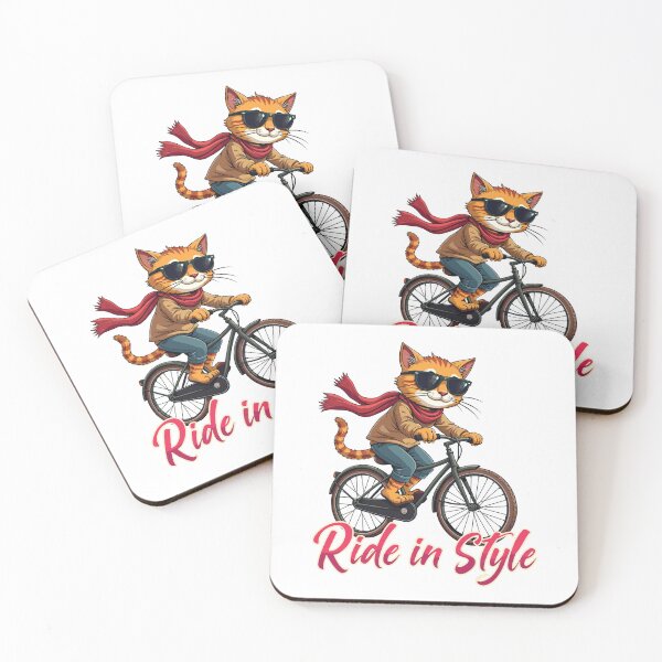 Item preview, Ride in Style - Cool Cat Riding on a Bicycle  designed and sold by PrintMastery.