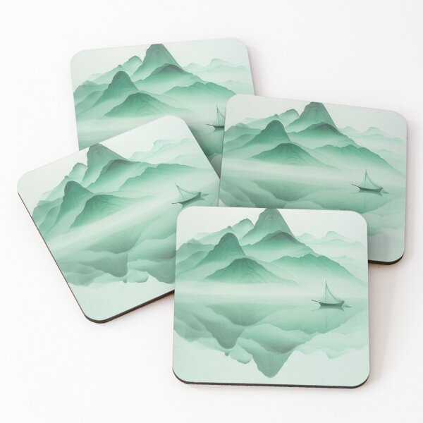 Item preview, Minimalist misty mountain landscape designed and sold by Fab-Haven.