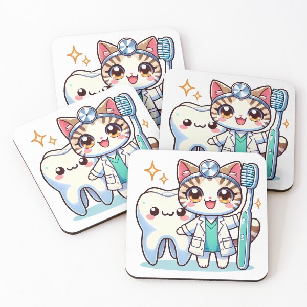 Item preview, Anime cat dentist with toothbrush designed and sold by NebulaLabs.