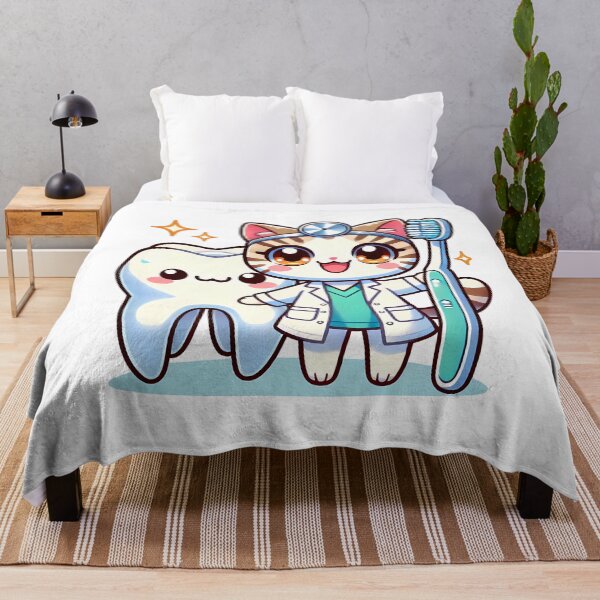 Item preview, Anime cat dentist with toothbrush designed and sold by NebulaLabs.