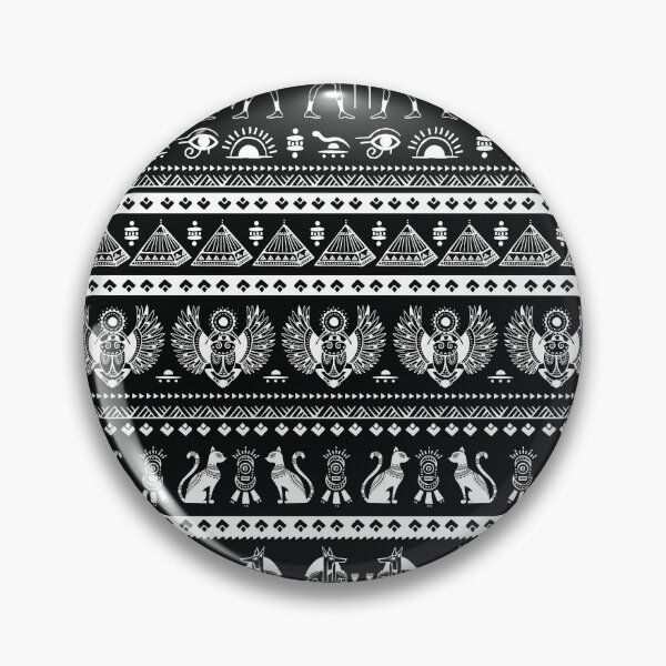 Item preview, Egyptian Design Print Pattern Black white designed and sold by Kriengsaktalek.