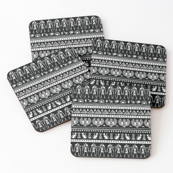 Item preview, Egyptian Design Print Pattern Black white designed and sold by Kriengsaktalek.