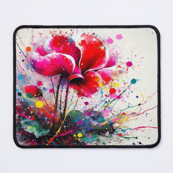 Item preview, Cyclamen: A riot of colour in the style of Jackson Pollock – art meets nature designed and sold by FotoworldEdel.