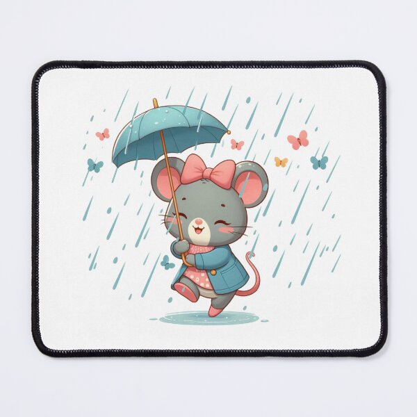 Item preview, Dancing Kawaii Mouse in the Rain designed and sold by istoriadesign.