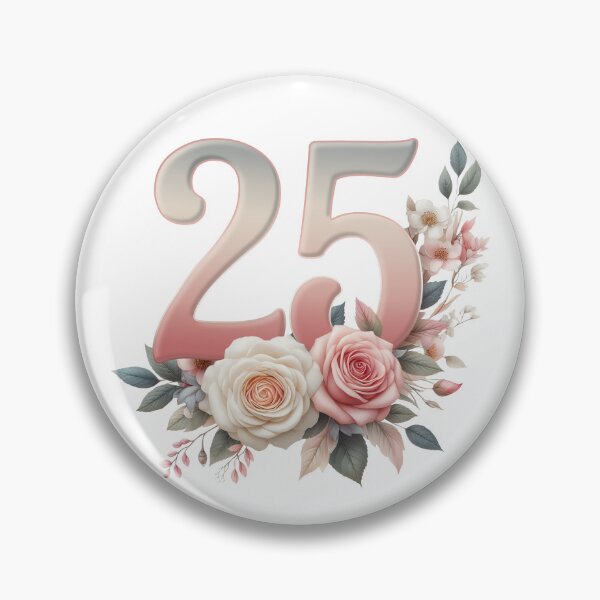 Item preview, 25th Birthday, floral, number 25, girl’s, woman's designed and sold by iclipart.