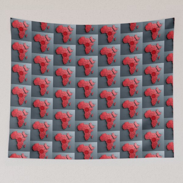 Item preview, "Red Target on Africa: Abstract Continent Map with Bullseye – Geopolitical Conceptual Art" designed and sold by MotivMax.