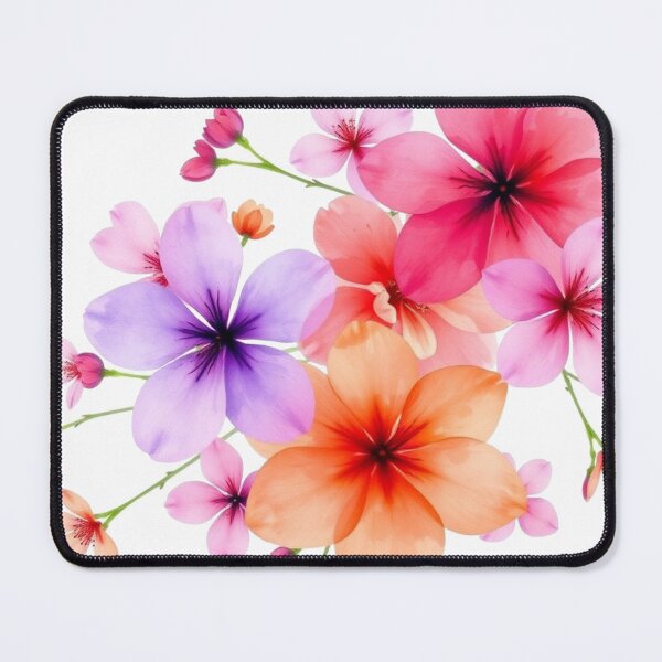 Item preview, Vibrant Floral Watercolor Pattern with Pink, Purple, and Orange Blooms designed and sold by lamp148.